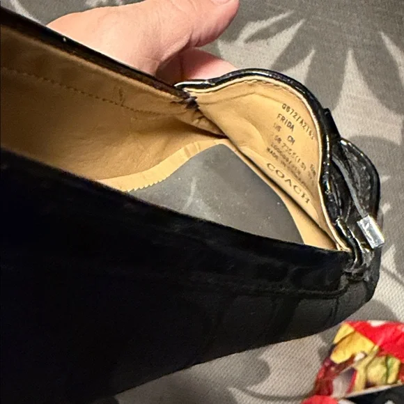 Coach Women's Black Signature patent trim Loafers - Picture 8 of 10
